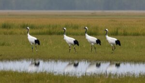 В Хинганском заповеднике заметили выпущенных ранее краснокнижных журавлей